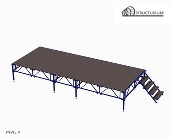 Изображение для товара Сборно-разборный подиум (сцена) с высоким основанием ПД-14